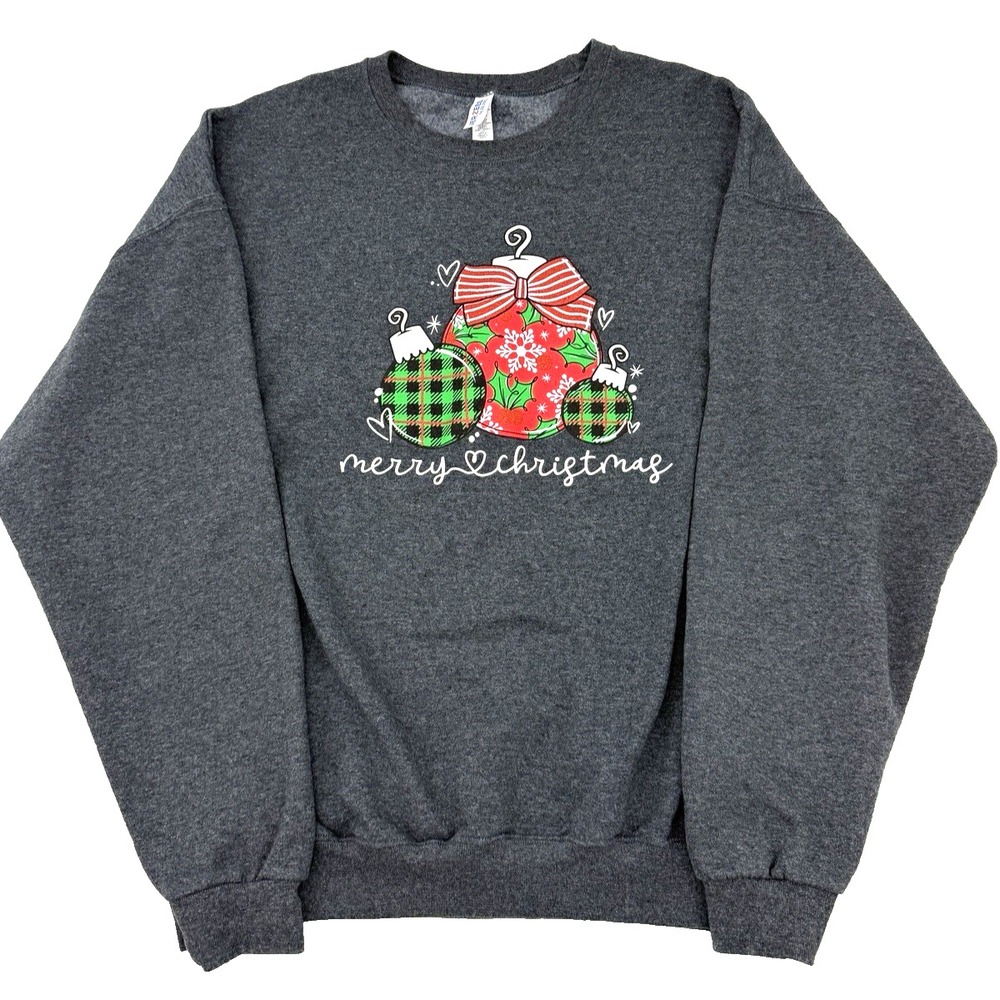 Women's Merry Christmas Gray Sweatshirt XL NEW w/o Tags